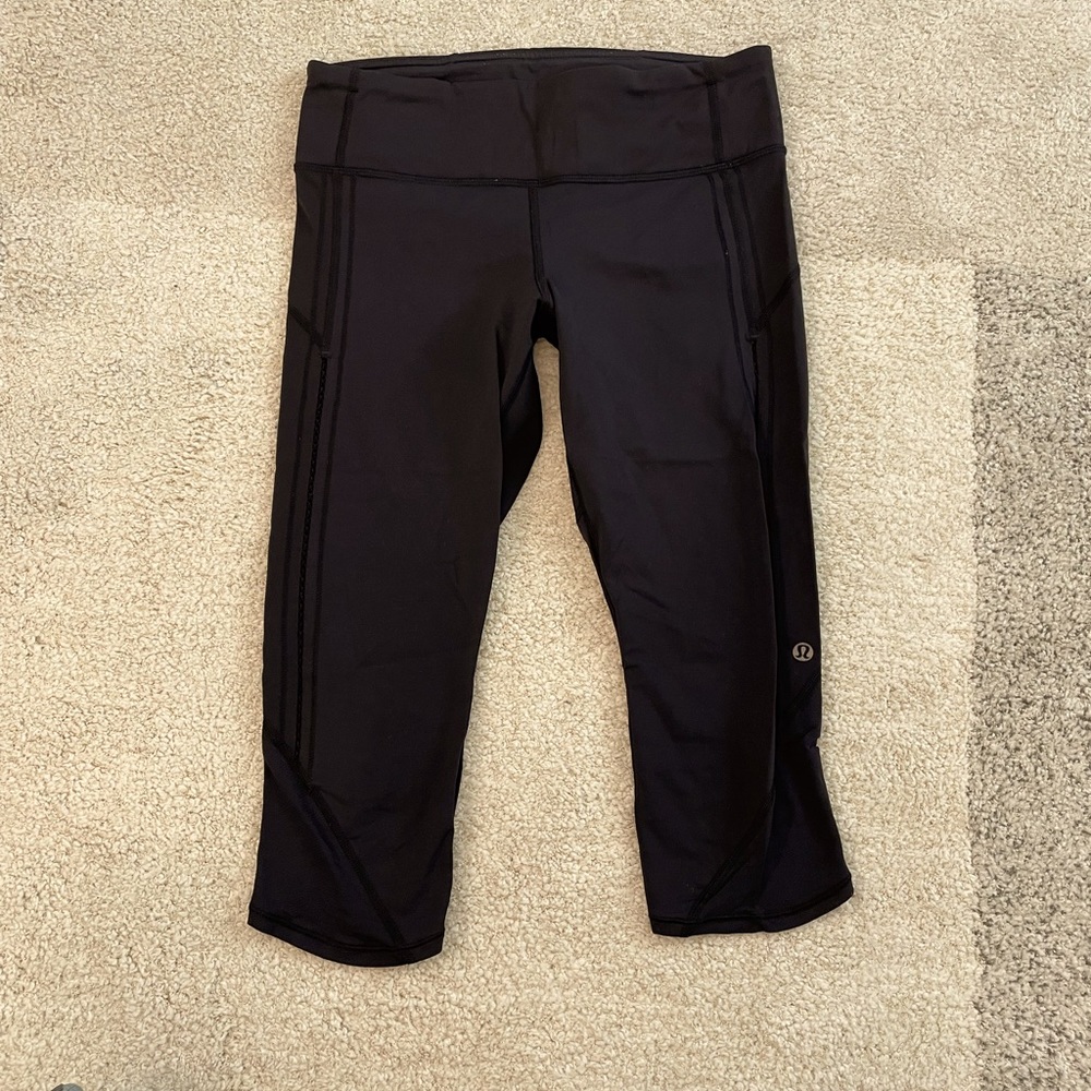Lulu lemon home stretch crop size 6 black